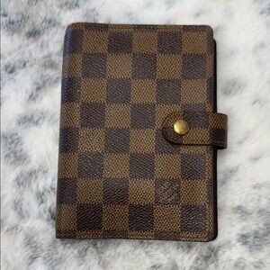 Louis Vuitton Damier Ebene coated cavas notebook passport & CC holder